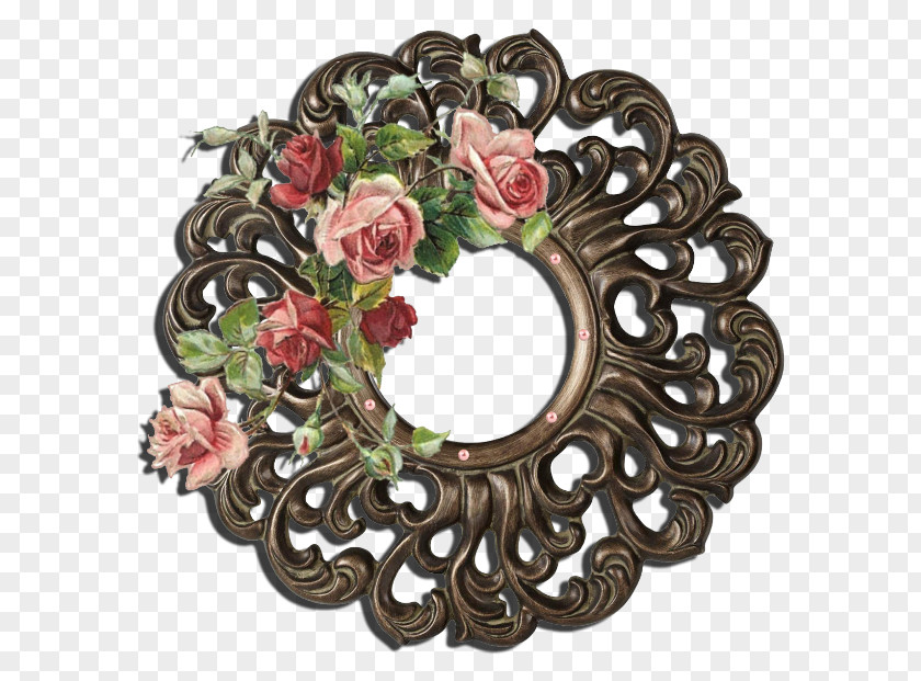 Design Floral Wreath Bronze Leaf PNG