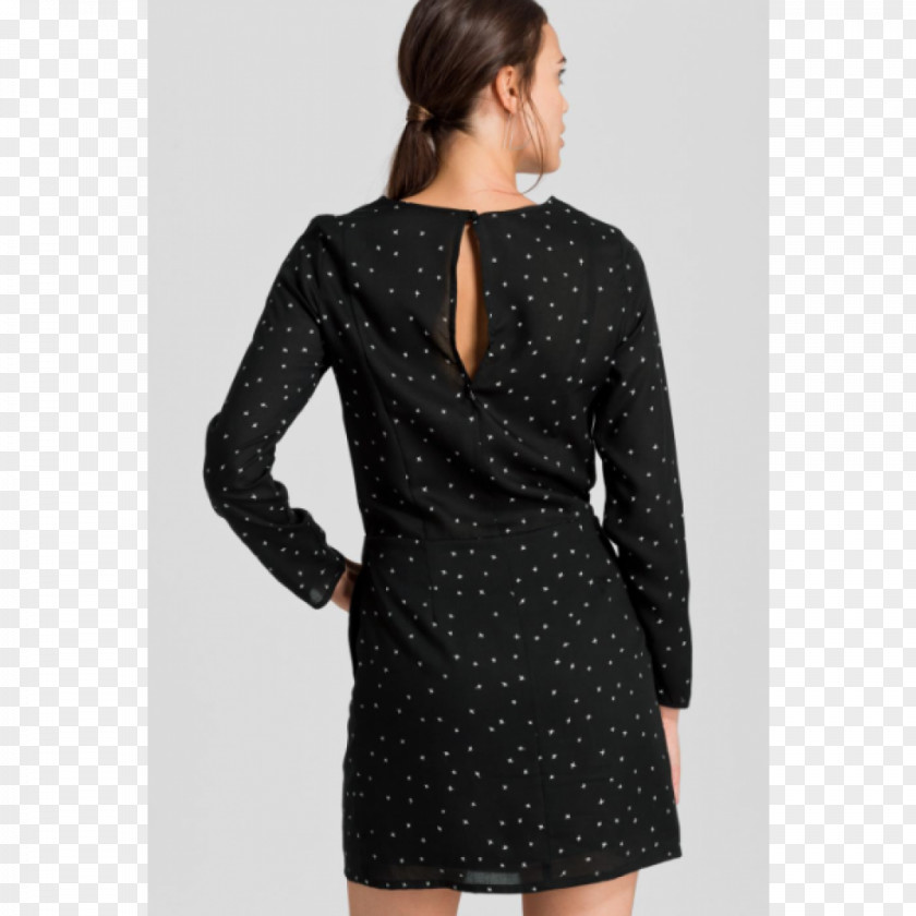 Dress Little Black Polka Dot Sleeve Formal Wear PNG