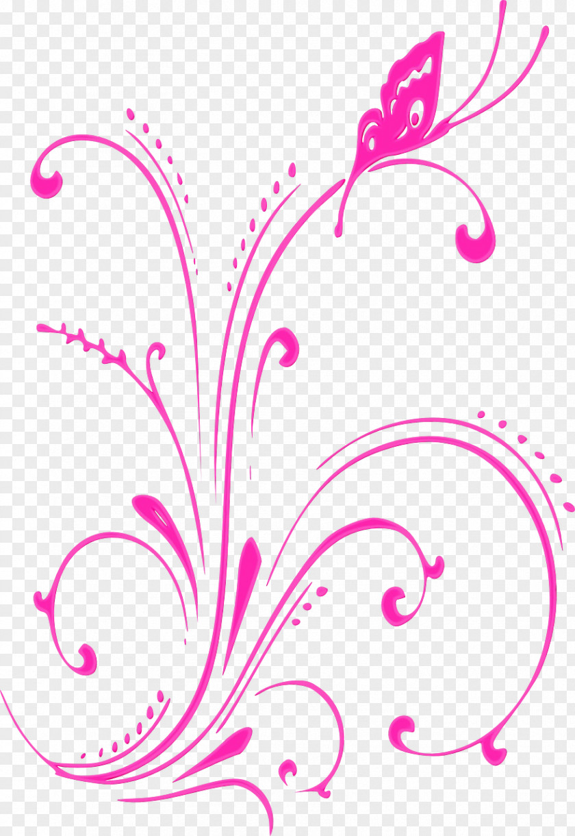 Butterfly Plant Pink Clip Art Graphic Design Pattern Line PNG