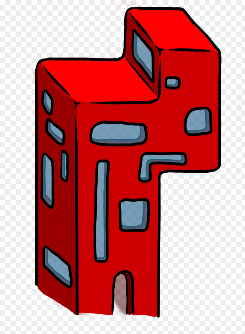 Futuristic Building Minecraft Pixel Art Red PNG