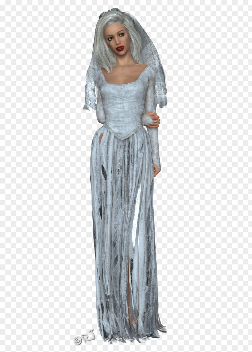 Ghost Bride Gown Shoulder Costume PNG