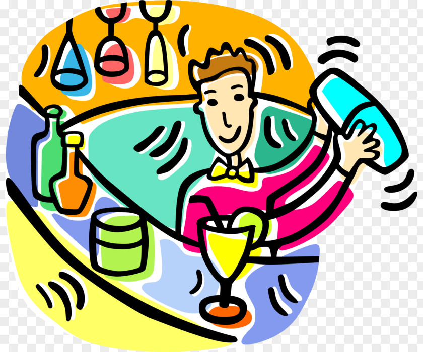 Pleased Sticker Cocktail Cartoon PNG