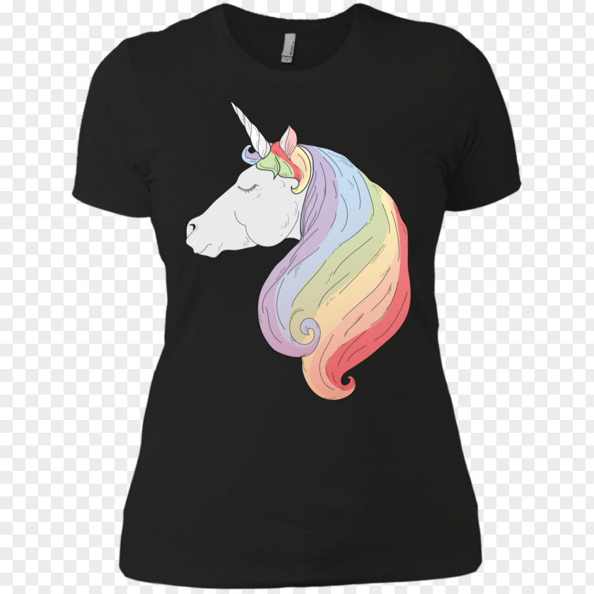 Unicorn Face T-shirt Hoodie Sweater Sleeve Gildan Activewear PNG