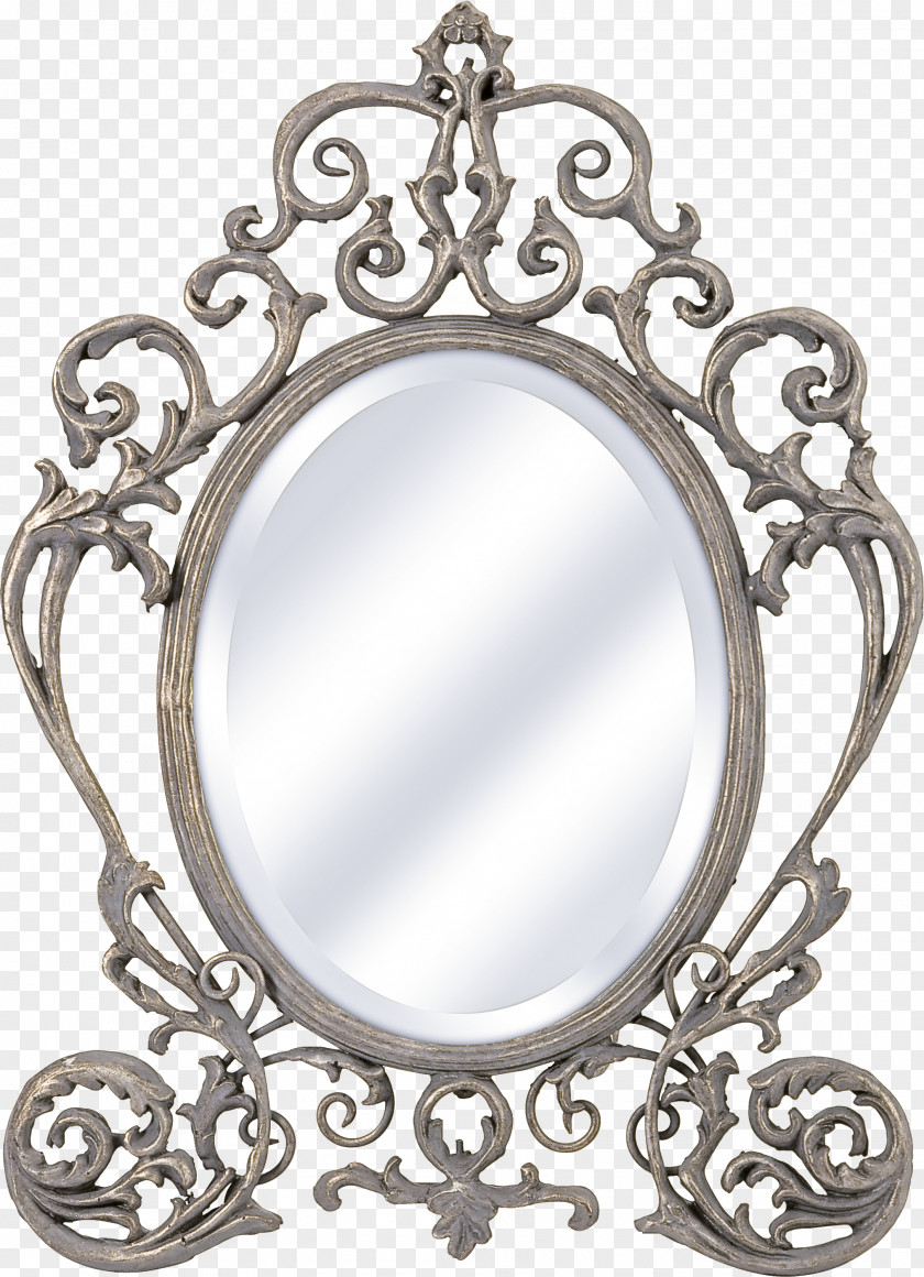 Mirror Metal Ornament Silver Makeup PNG