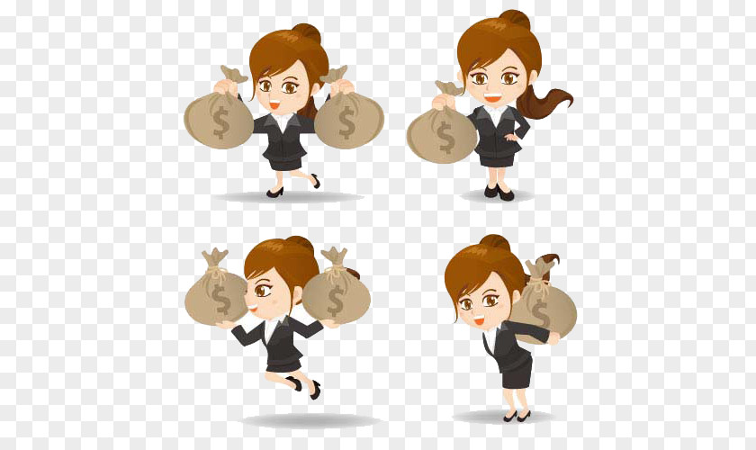 Women Holding Money Stock Exchange Business Euclidean Vector Illustration PNG