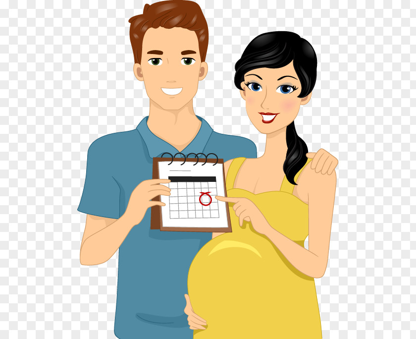 Cartoon Pregnant Woman Loving Couple Pattern Pregnancy Royalty-free Clip Art PNG