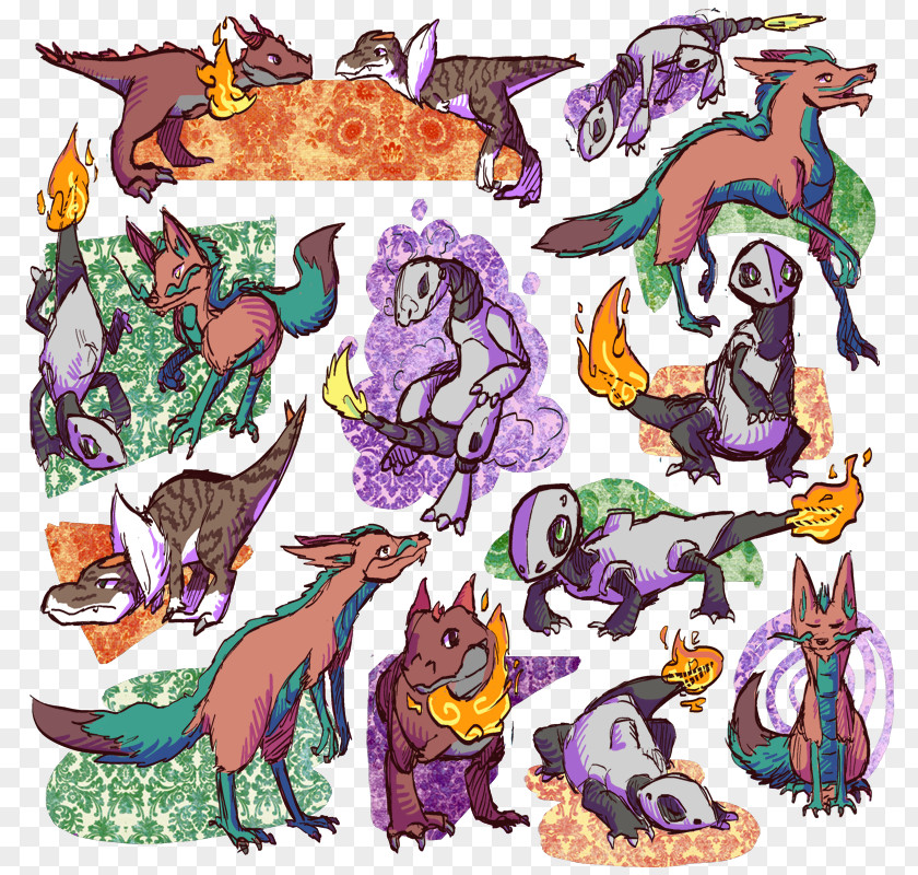 Aron Background Illustration Clip Art Carnivores Fauna Pattern PNG