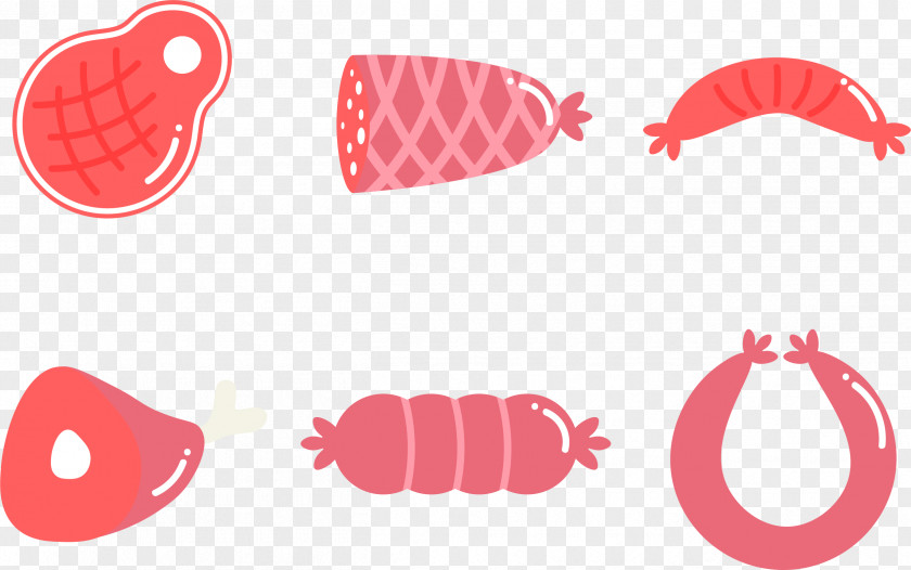 Pink Vector Food Map Ham Bacon Meat Steak PNG
