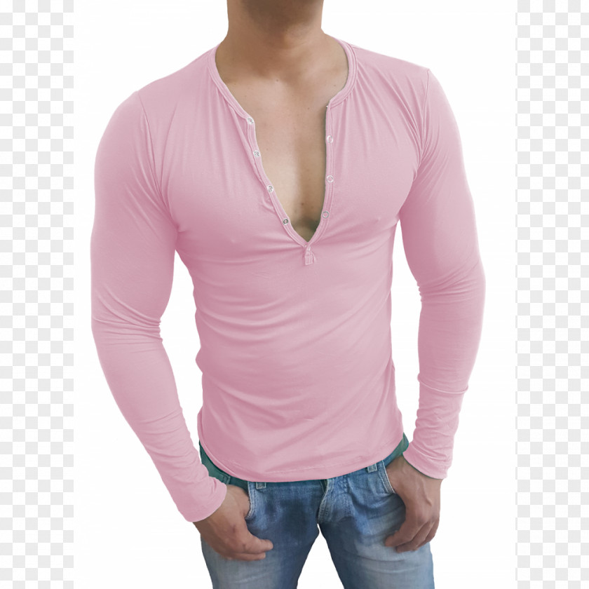 T-shirt Sleeve Button Henley Shirt PNG