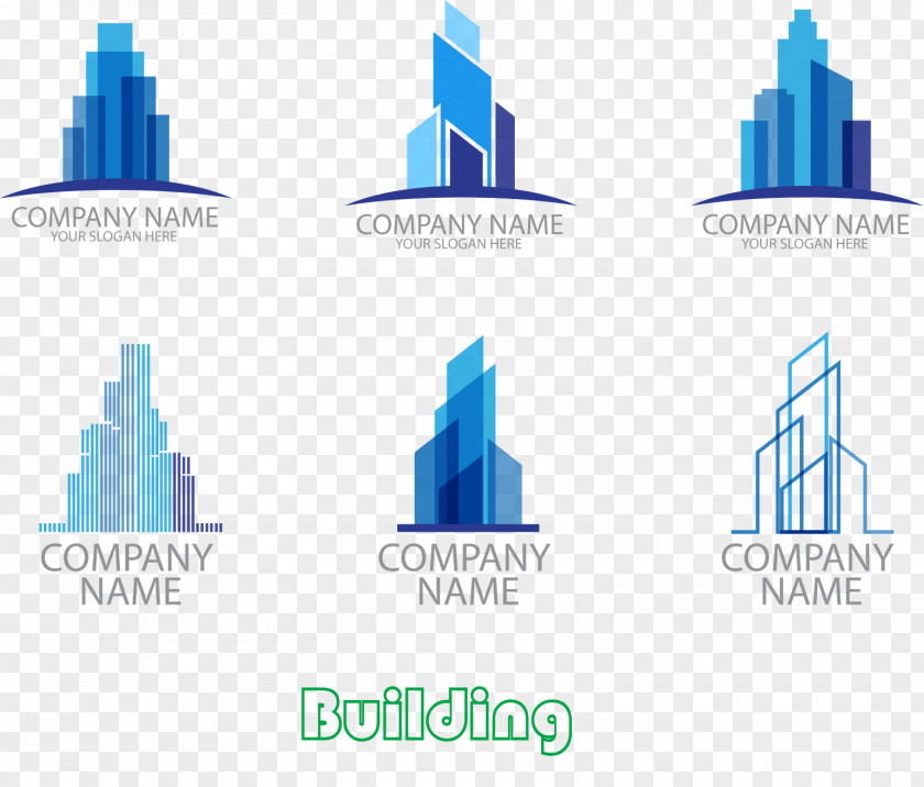 6 Stylish Building Logo Design Vector PNG