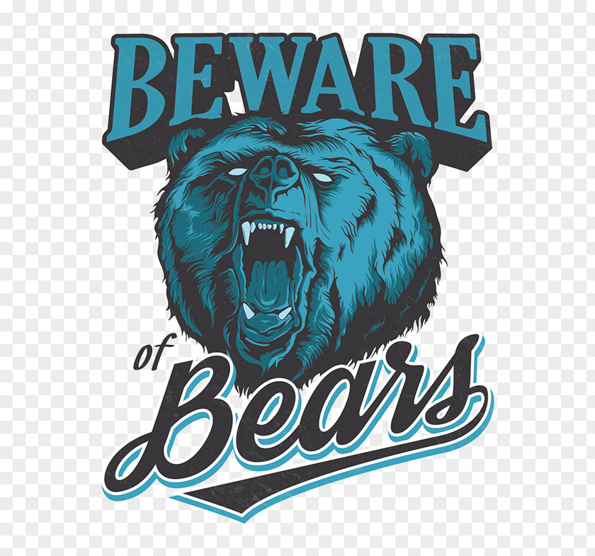 Beware Earthquake Sign T-shirt Bear Design Illustration PNG