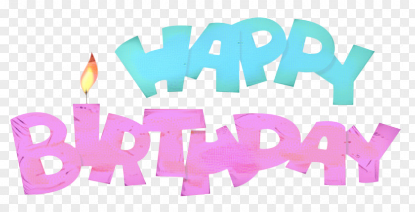 Magenta Turquoise Happy Birthday Logo PNG