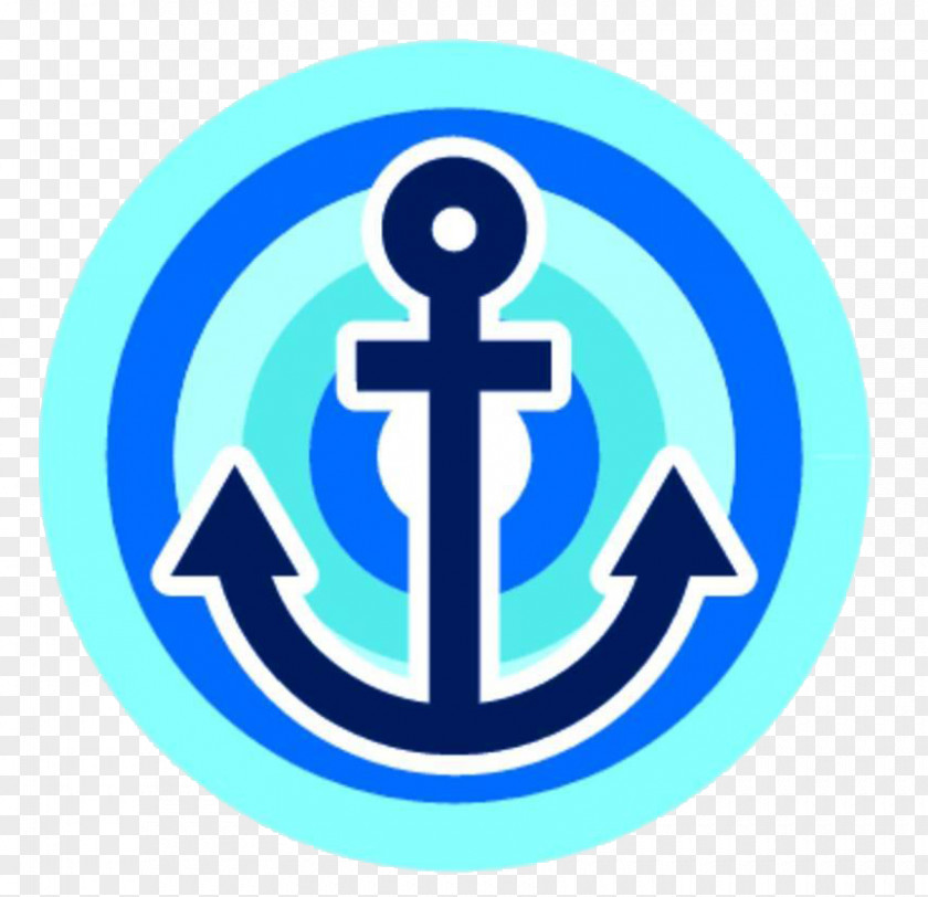 Blue Gradient Anchor Watercraft Illustration PNG