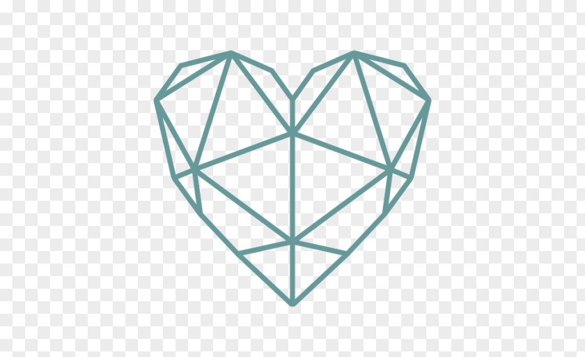 Geometry Heart Polygon Henna PNG
