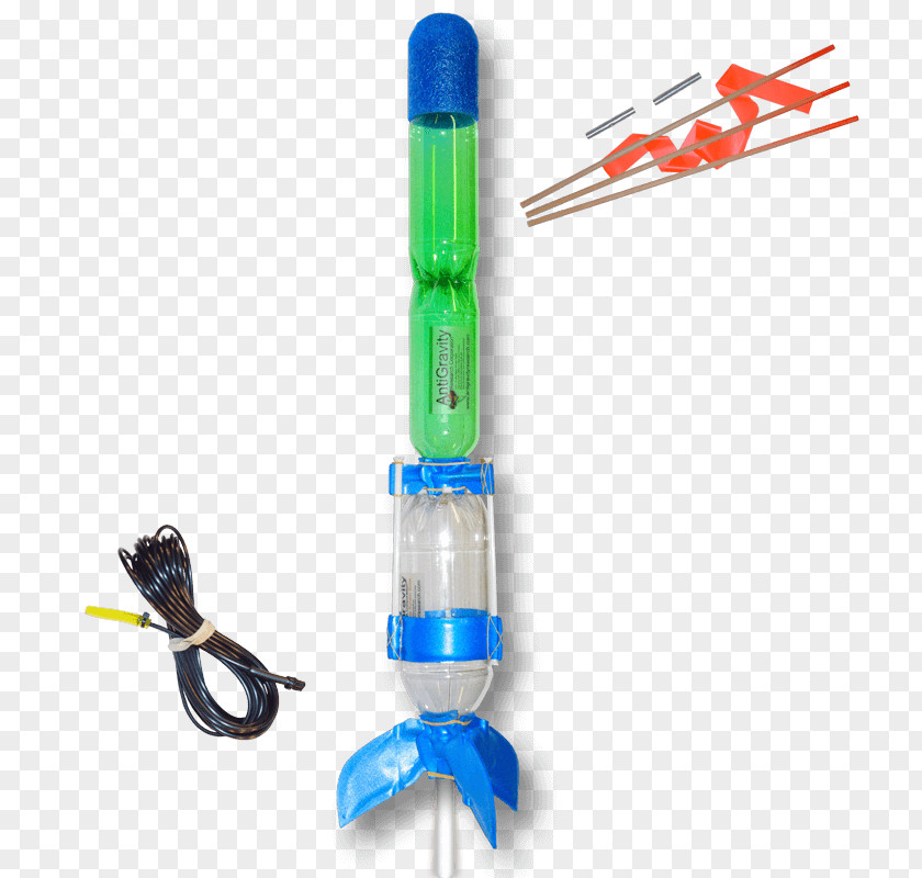 Stage Multistage Rocket Water Bottle Model PNG