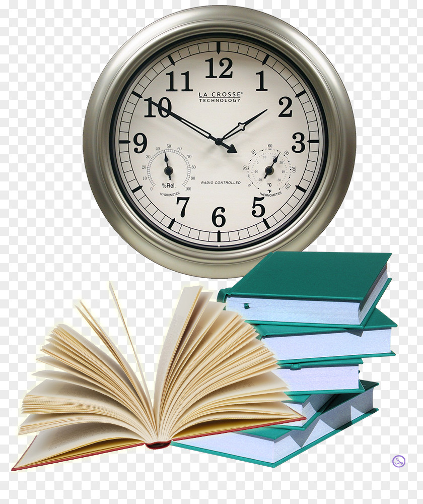 Circular Metal Frame Wall Clock Creative And Books Street Digital La Crosse Technology Patio PNG