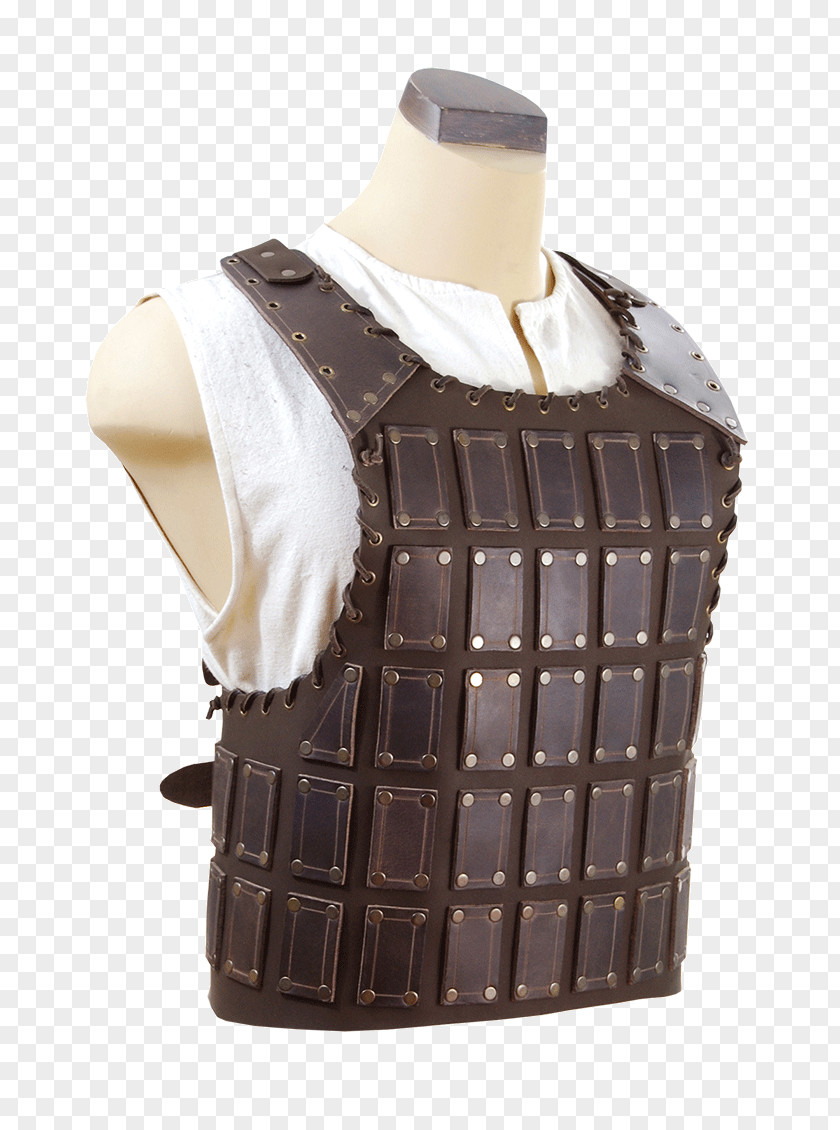 Medium Length Denim Skirt Gilets Brown Breastplate Armour PNG