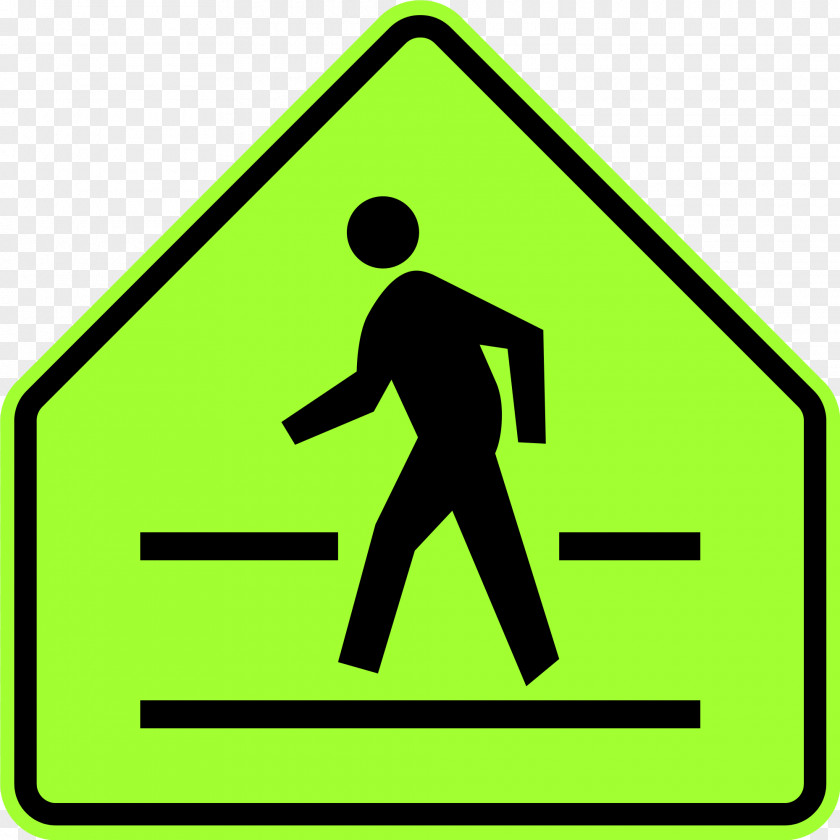 Road Sign Pedestrian Crossing Traffic Warning PNG