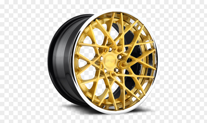 Brushed Gold Custom Wheel Rim Forging Sizing PNG