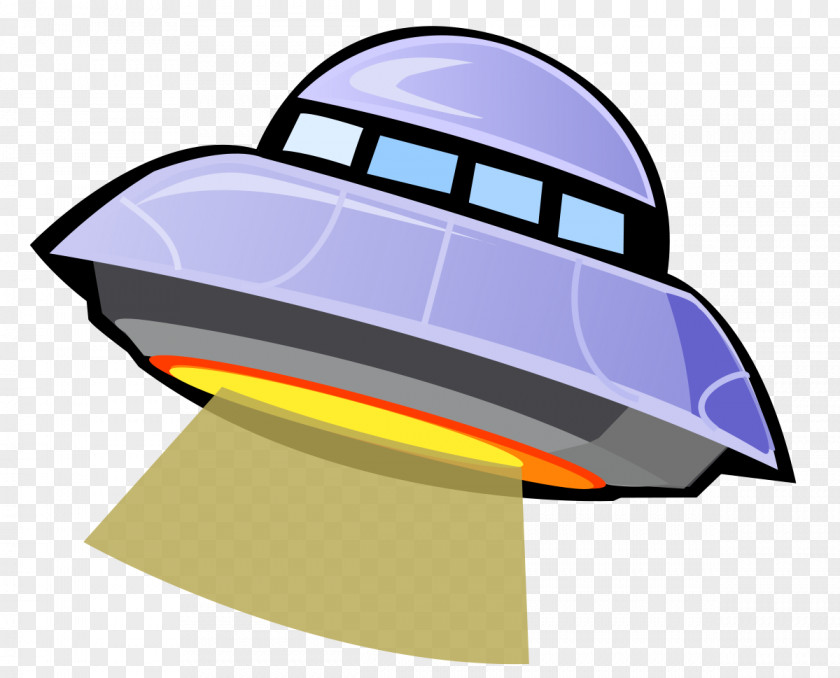 Cartoon Hand-painted Flying Saucer Science Fiction Film Cinema 1970s PNG