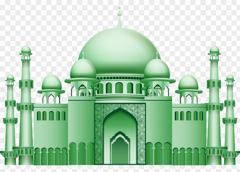 Green Cartoon Church Place Of Worship Mosque Drawing PNG