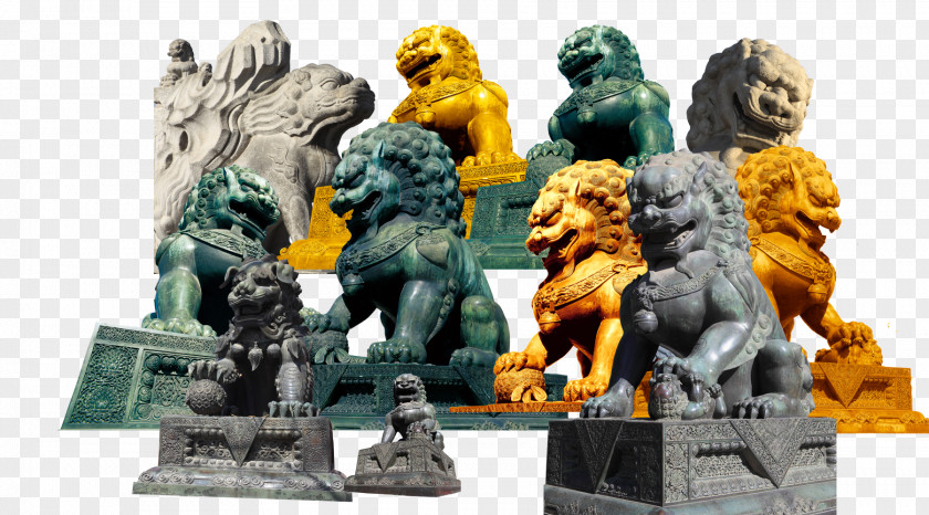 Lions Collection Chinese Guardian Statue Download PNG