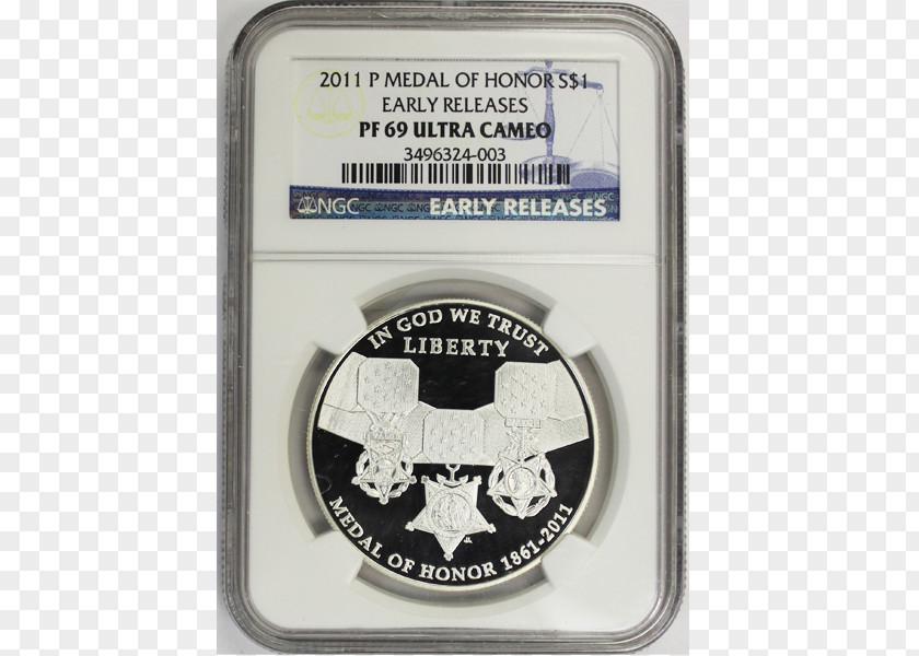 Eisenhower Dollar Silver Medal Commemorative Coin Of Honor PNG