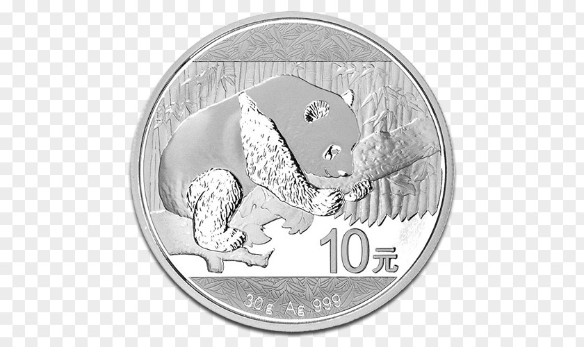 Silver Coin Chinese Panda Bullion Gold PNG