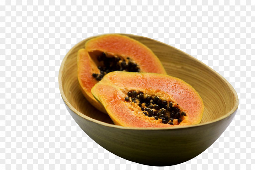Two Papaya Inside The Bowl Fruit Auglis PNG