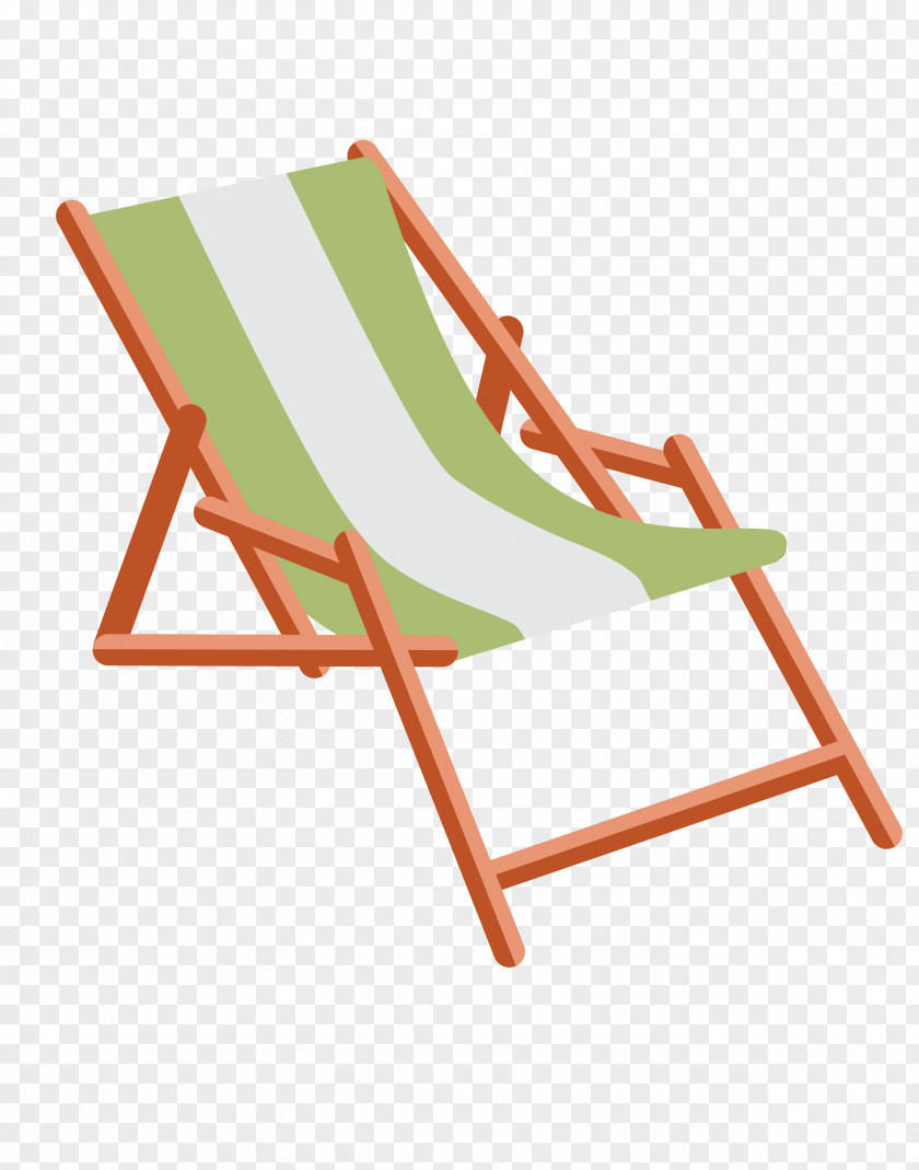 Vector Green Beach Chair Table Deckchair Folding Sling PNG