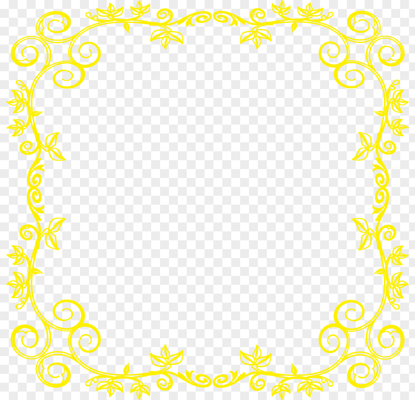 China Wind Exquisite Pattern Border Yellow Area PNG