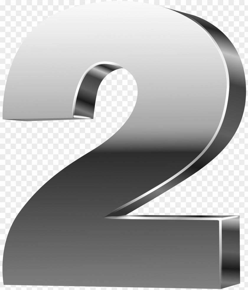 Number Two 3D Silver Clip Art Image Computer Graphics PNG