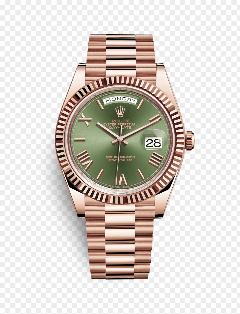 Rolex Day-Date Colored Gold Watch PNG