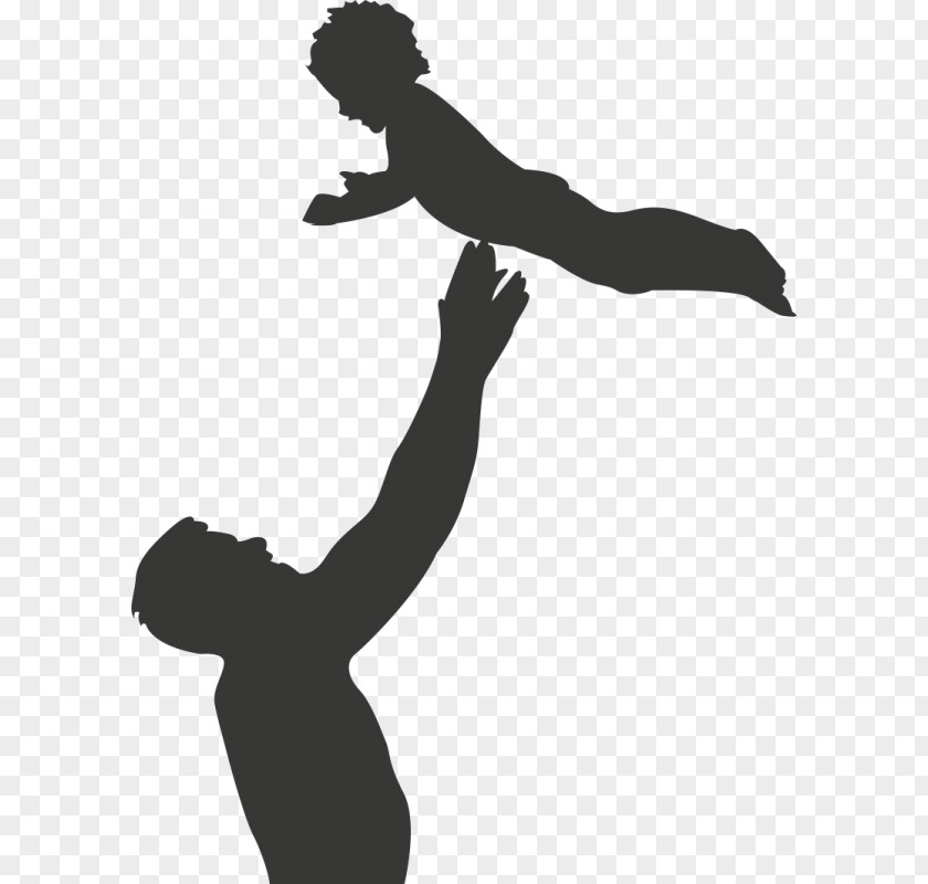 Silhouette Child Father Son PNG