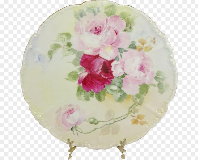 Hand-painted Ink And White Ballerina Cut Flowers Tableware Floral Design Platter PNG