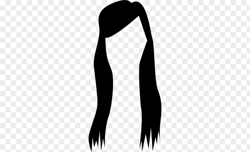 Long Hair Black Wig Coloring PNG