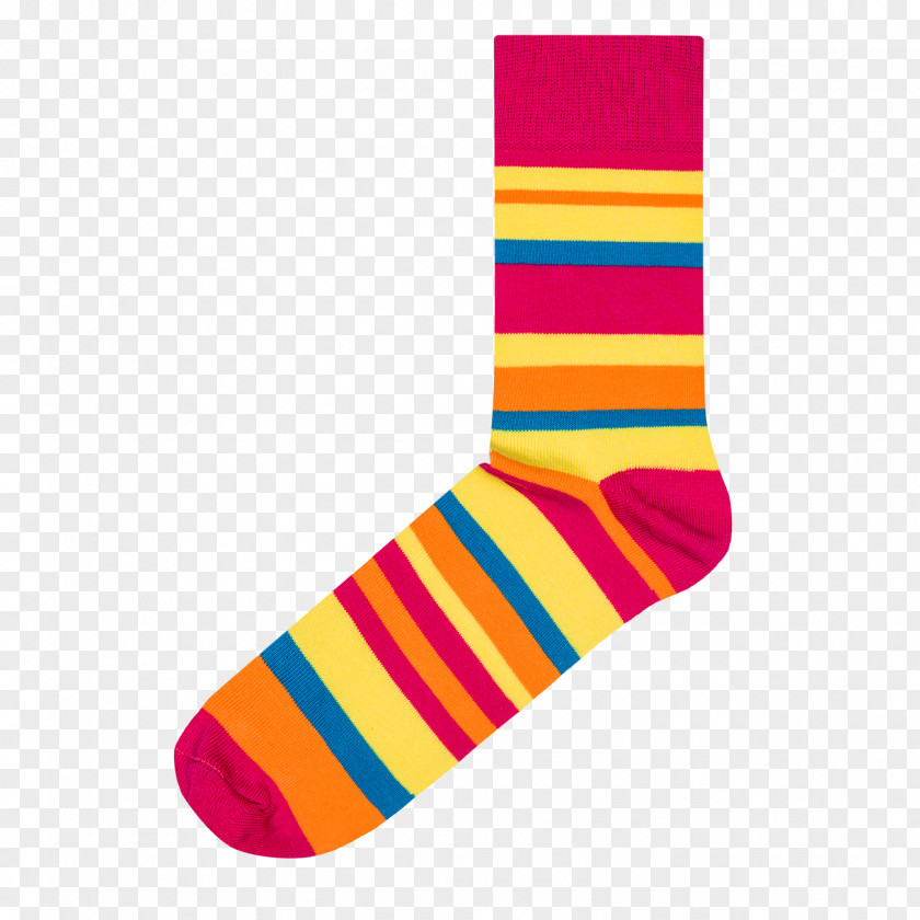 Rainbow Stripes Sock Yellow Tours Blue White PNG