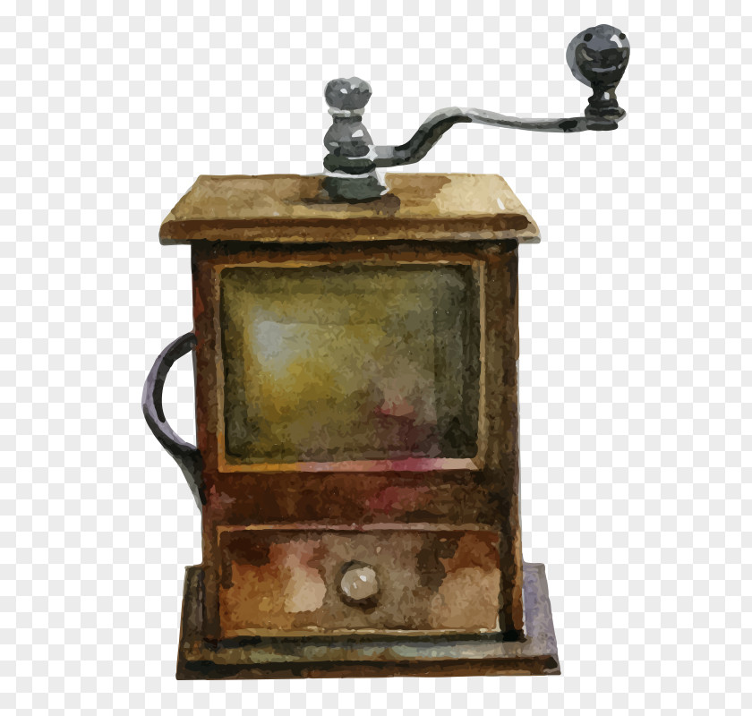 Hand Drawn Coffee Grinder Breakfast Barista Grinding Machine PNG