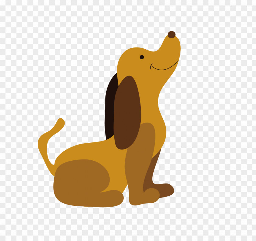 Flat Vector Small Brown Dog Design Typography PNG