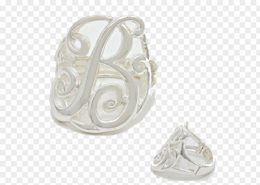 Ring Silver Body Jewellery Initial PNG