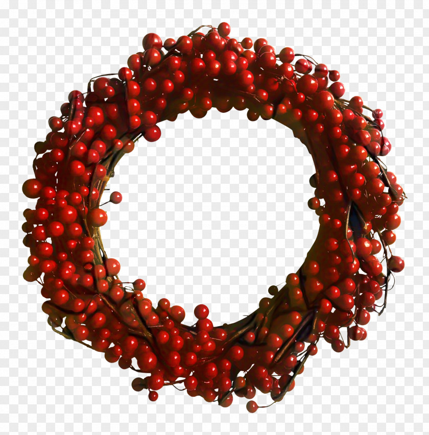Wreath Bead Door Popcorn & Cranberry Garland Ornament PNG