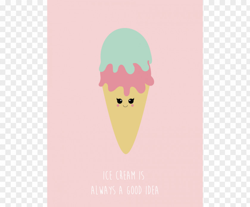 Ice Cream Poster Cones Pink M Font PNG