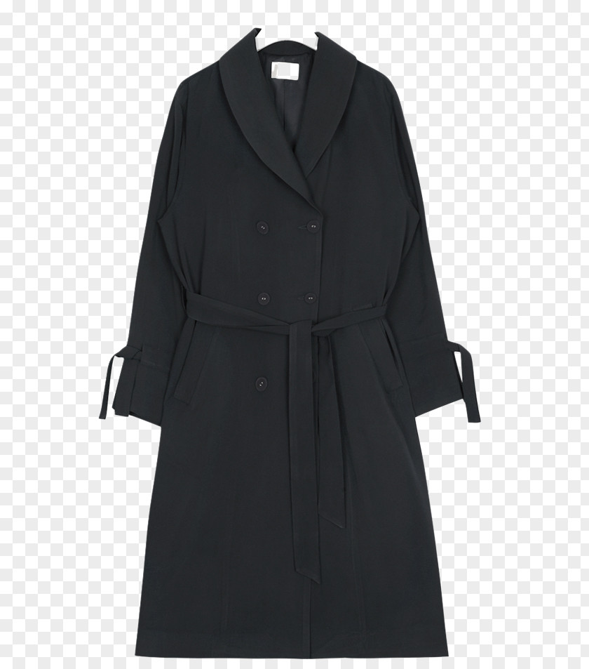 Trench Coat Overcoat Sleeve Dress Black M PNG