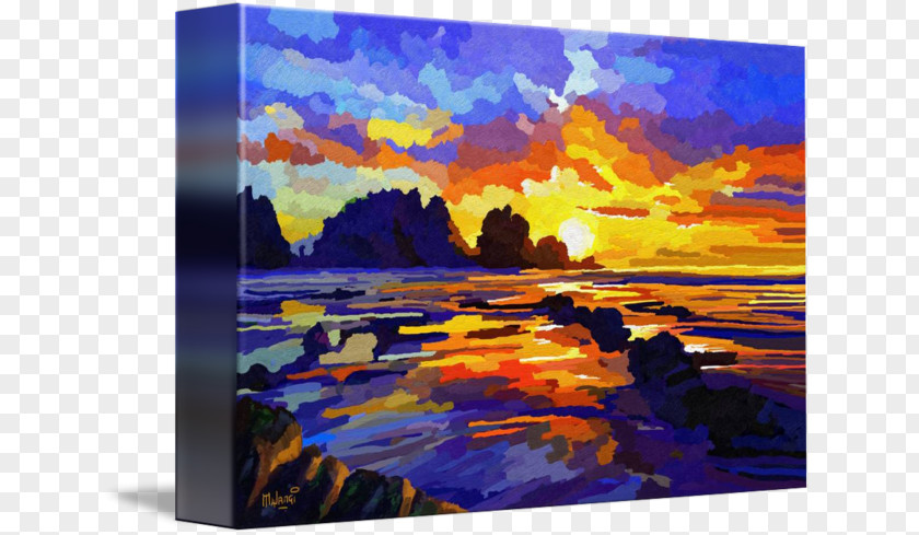 Sky Sea Painting Acrylic Paint Modern Art PNG