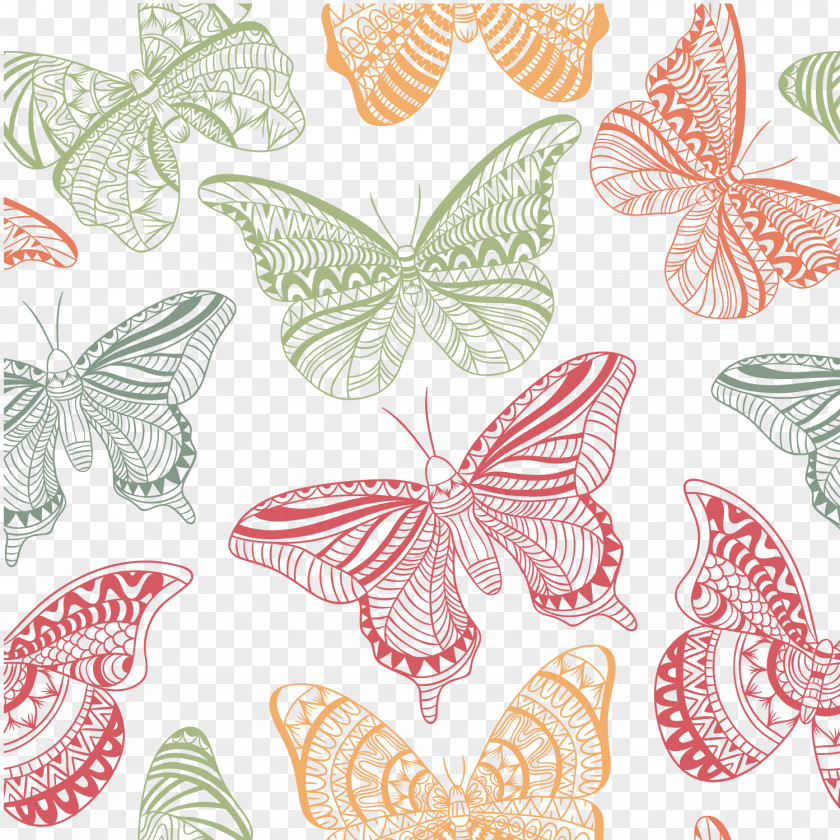 Vector Art Painting Butterfly Euclidean Pattern PNG