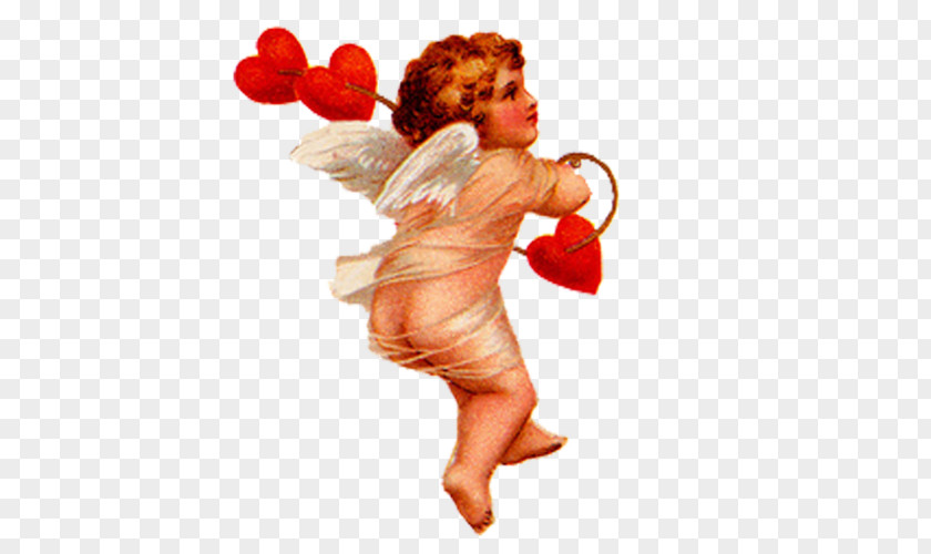 Angel Cloth Napkins Paper Vintage Valentine's Day PNG