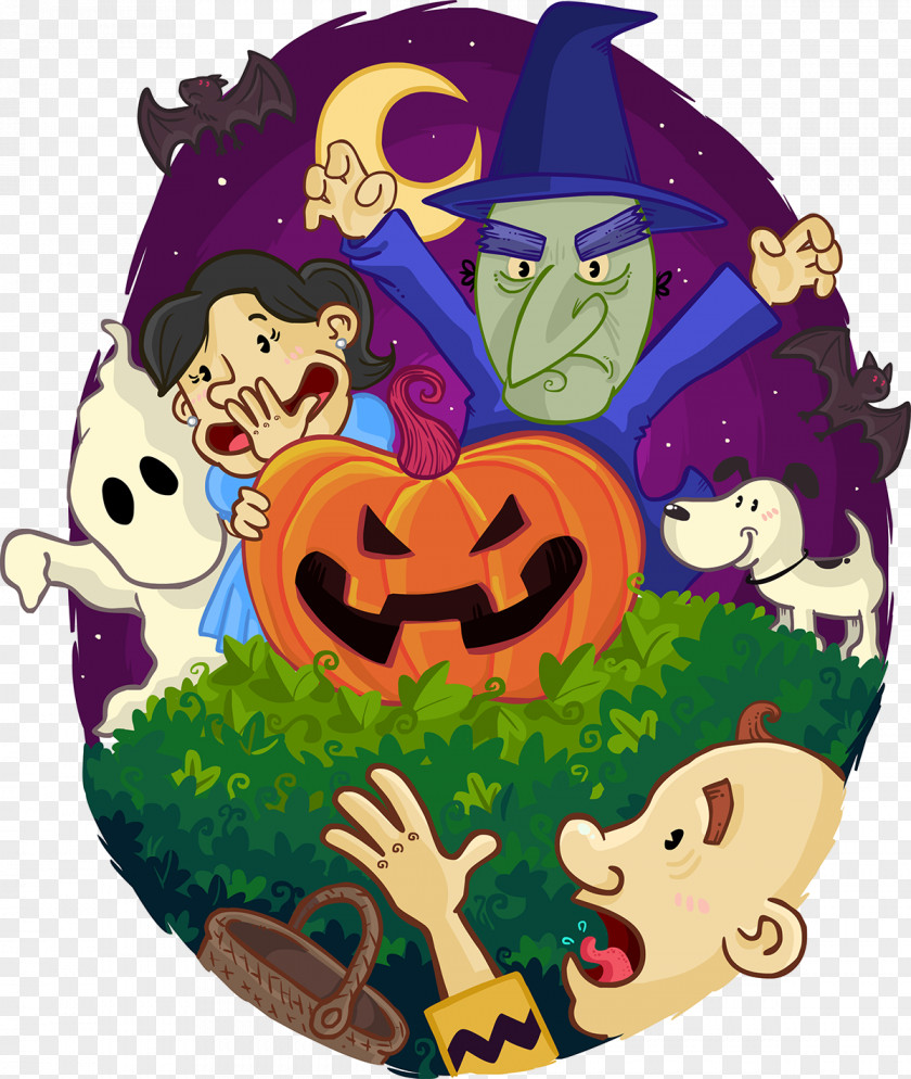 Halloween Vector Elements Purple Character Fiction Clip Art PNG