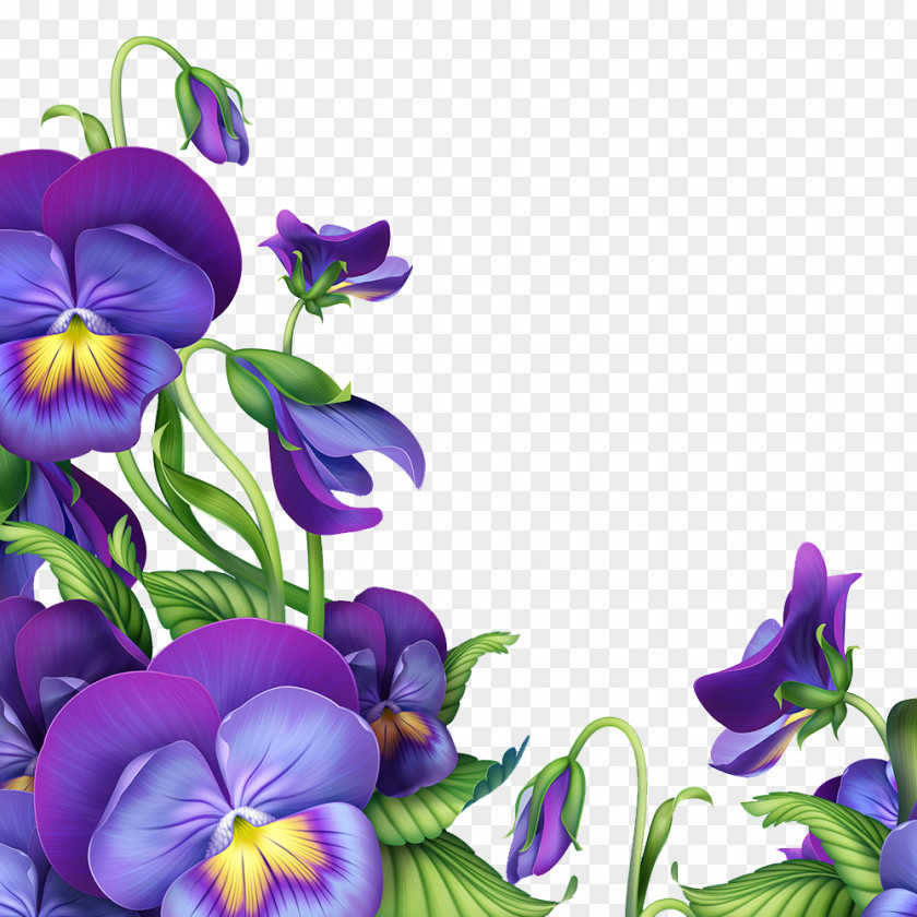 Purple Trumpet Paper Flower Green Curtain PNG