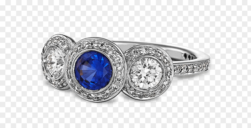 Ring Halo Sapphire Wedding Diamond Jewellery PNG