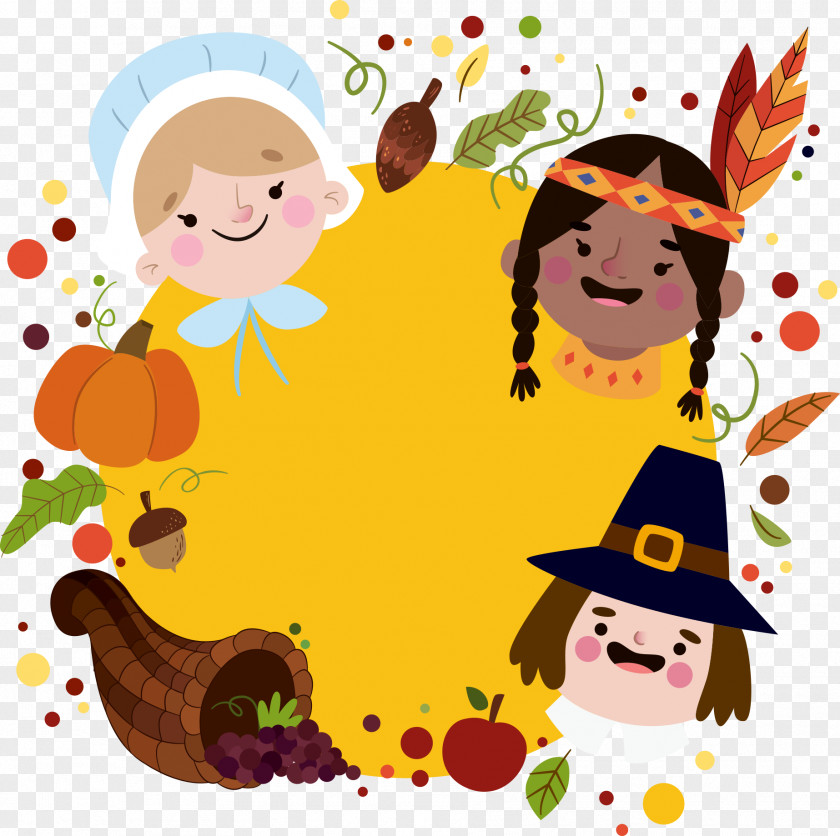 Thanksgiving Kids Clip Art PNG